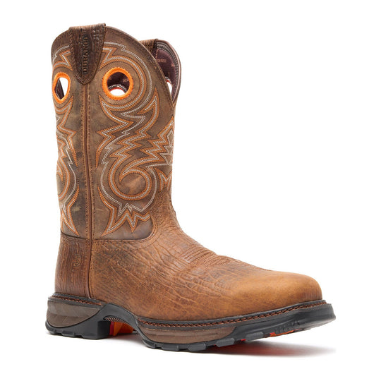 Durango Men's Maverick XP 11" Composite Toe Western Work Boot - Western Bay Brown/Steel Cut Oat - DDB0239 - Front Angle - Overlook Boots