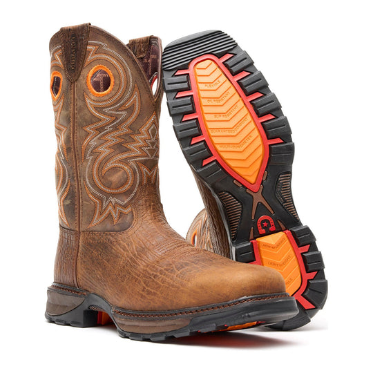 Durango Men's Maverick XP 11" Composite Toe Western Work Boot - Western Bay Brown/Steel Cut Oat - DDB0239 - Outsole - Overlook Boots
