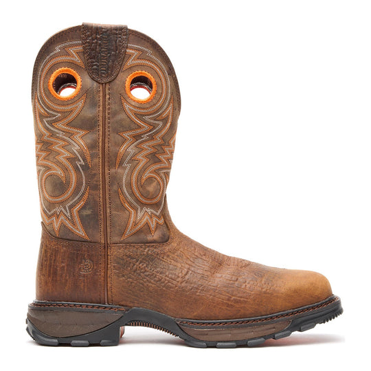 Durango Men's Maverick XP 11" Composite Toe Western Work Boot - Western Bay Brown/Steel Cut Oat - DDB0239 - Side Profile - Overlook Boots