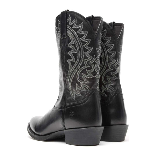 Durango Men's Shyloh 12" R Toe Western Boot - Polished Black Onyx - DDB0485 - Back View - Overlook Boots