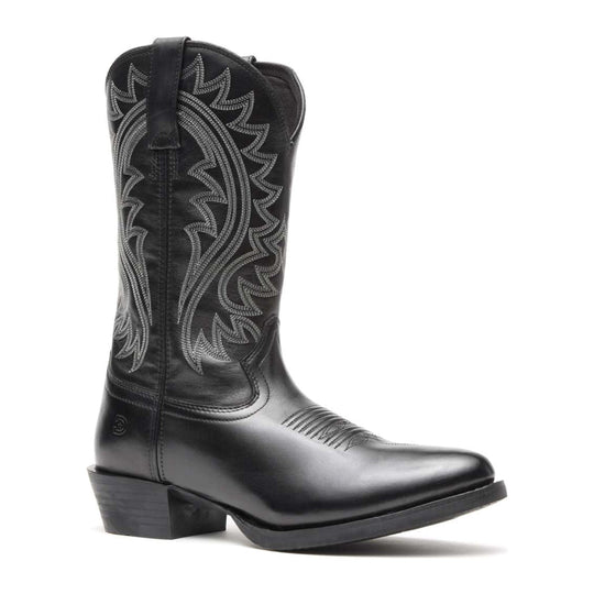 Durango Men's Shyloh 12" R Toe Western Boot - Polished Black Onyx - DDB0485 - Front Angle - Overlook Boots