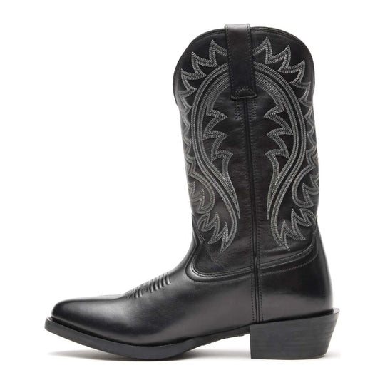 Durango Men's Shyloh 12" R Toe Western Boot - Polished Black Onyx - DDB0485 - Side Profile - Overlook Boots