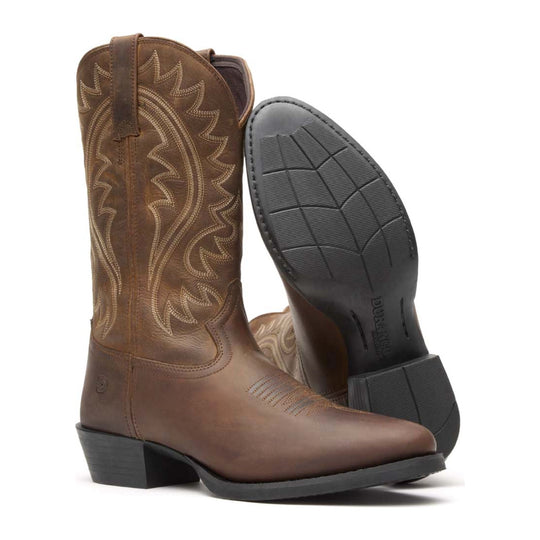 Durango Men's Shyloh 12" R Toe Western Boot - Frontier Brown - DDB0487 - Outsole - Overlook Boots