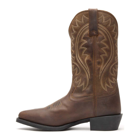 Durango Men's Shyloh 12" R Toe Western Boot - Frontier Brown - DDB0487 - Side Profile - Overlook Boots