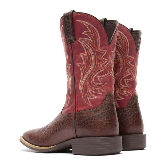 Durango Men's Shyloh 11" Square Toe Western Boot - Mahogany/Dynamite Red - DDB0494 - Back View - Overlook Boots