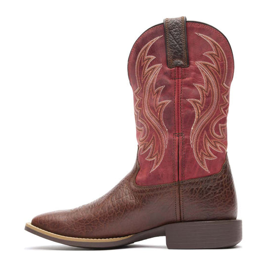 Durango Men's Shyloh 11" Square Toe Western Boot - Mahogany/Dynamite Red - DDB0494 - Side Profile - Overlook Boots
