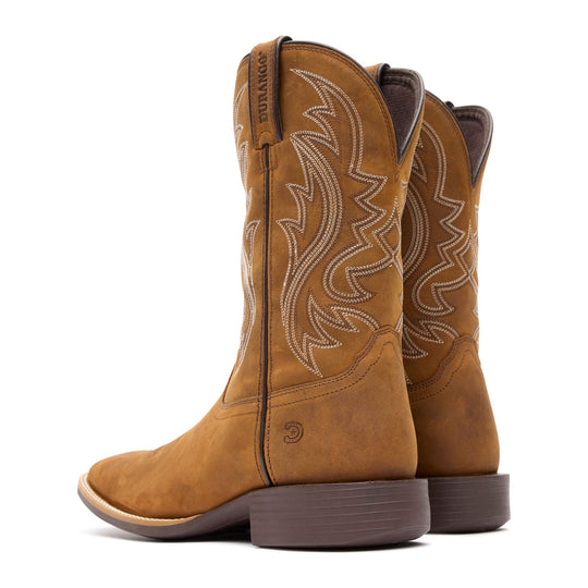 Durango Men's Shyloh 11" Square Toe Western Boot - Saddle Brown - DDB0495 - Back View - Overlook Boots