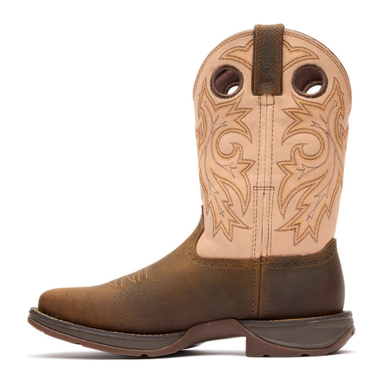 Durango Men's Rebel with InsulKul 11" Square Toe Western Boot - Coffee/Bone - DDB0498 - Side Profile - Overlook Boots