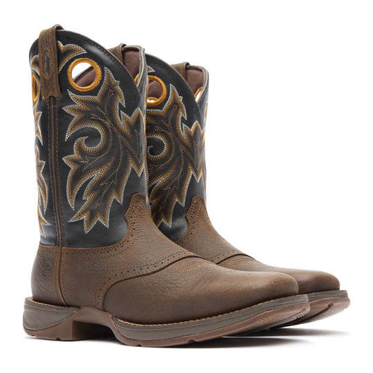 Durango Men's Rebel with InsulKul 11" Square Toe Western Boot - Tobacco Leaf/Black - DDB0499 - Pair - Overlook Boots