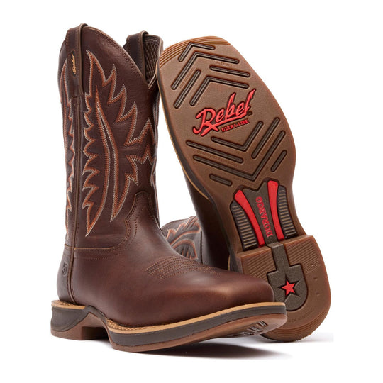 Durango Men's Rebel Ultra-Lite 11" Steel Toe Western Work Boot - Briar Pitstop - DDB0520 - Outsole - Overlook Boots