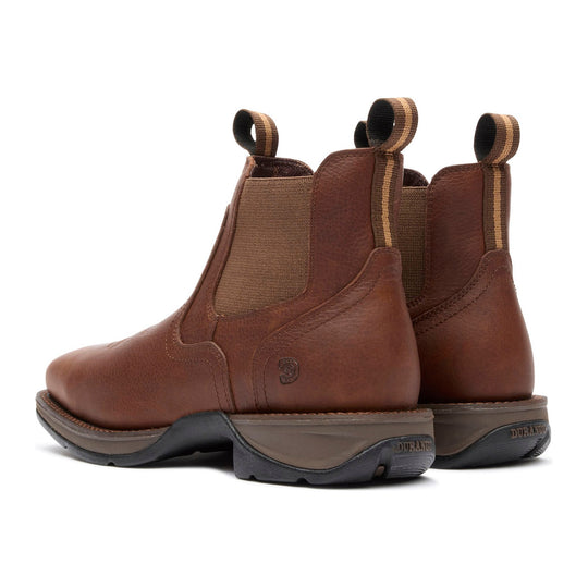 Durango Men's Red Dirt Rebel 5.5" Steel Toe Chelsea Work Boot - Mahogany Brown - DDB0541 - Back View - Overlook Boots