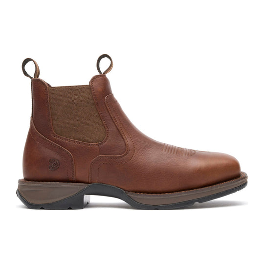Durango Men's Red Dirt Rebel 5.5" Steel Toe Chelsea Work Boot - Mahogany Brown - DDB0541 - Side Profile - Overlook Boots