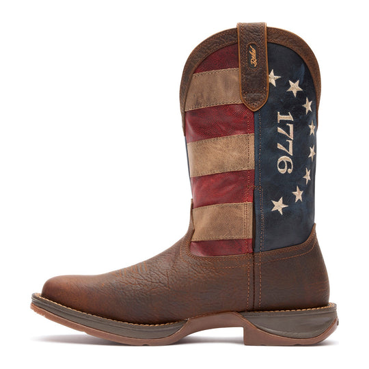 Durango Men's Rebel America 250 Flag 11" Square Toe Western Boot - Briar Pitstop - DDB0566 - Inside Profile - Overlook Boots