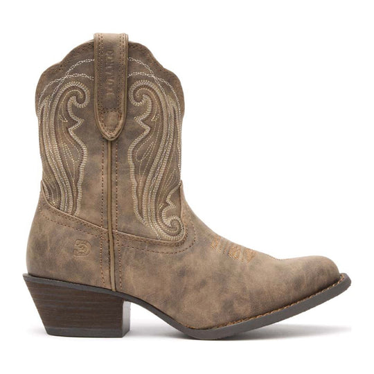 Durango Women's Crush 8" Distressed Shortie Western Boot - Driftwood - DRD0372 - Side Profile - Overlook Boots