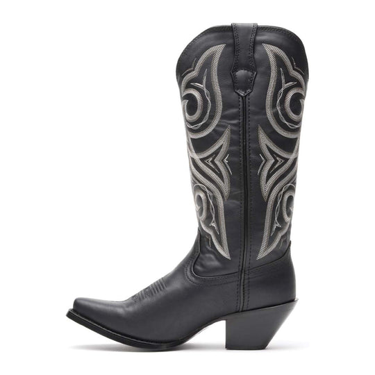 Durango Women's Crush 13" Snip Toe Western Boot - Black Beauty - DRD0450 - Side Profile - Overlook Boots