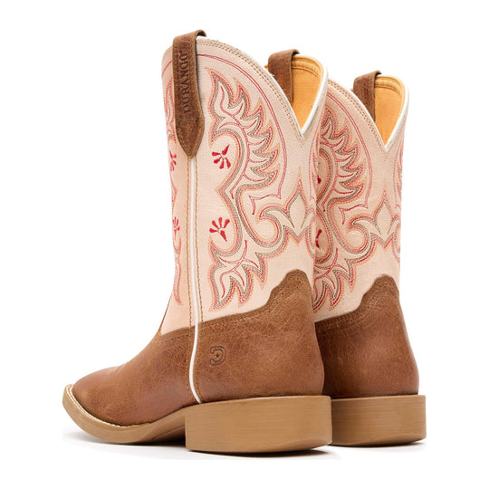 Durango Women's Shyloh 10" Square Toe Western Boot - Honey Tan/Metallic Peach - DRD0482 - Back View - Overlook Boots