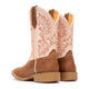 Durango Women's Shyloh 10" Square Toe Western Boot - Honey Tan/Metallic Peach - DRD0482 - Back View - Overlook Boots