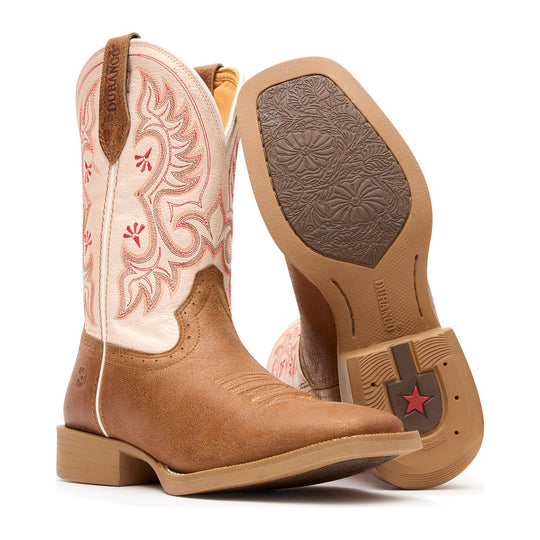 Durango Women's Shyloh 10" Square Toe Western Boot - Honey Tan/Metallic Peach - DRD0482 - Outsole - Overlook Boots