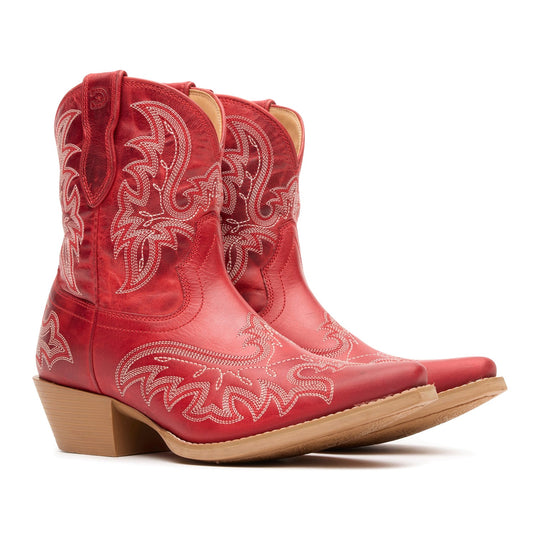 Durango Women's Shyloh Pony 8" Snip Toe Western Boot - Crimson Red - DRD0490 - Pair - Overlook Boots
