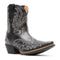 Durango Women's Shyloh Pony 8" Snip Toe Western Boot - Polished Black Onyx - DRD0491 - Front Angle - Overlook Boots