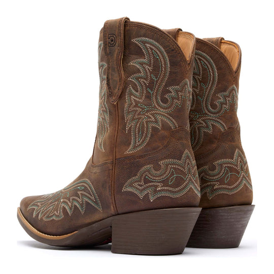 Durango Women's Shyloh Pony 8" Snip Toe Western Boot - Driftwood - DRD0492 - Back View - Overlook Boots