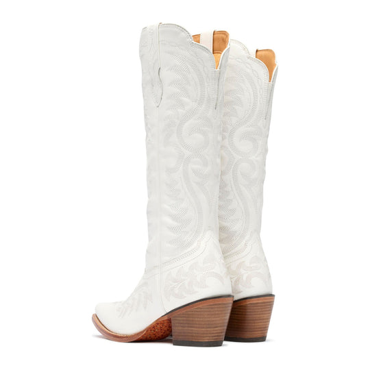 Durango Women's Crush 16" Snip Toe Tall Western Boot - Porcelain White - DRD0512 - Back View - Overlook Boots