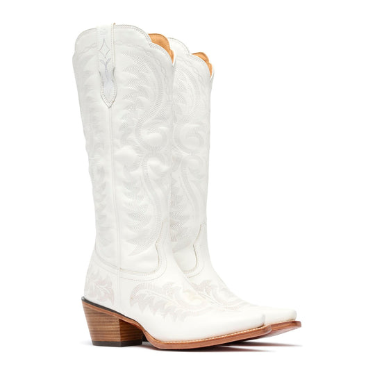 Durango Women's Crush 16" Snip Toe Tall Western Boot - Porcelain White - DRD0512 - Pair - Overlook Boots