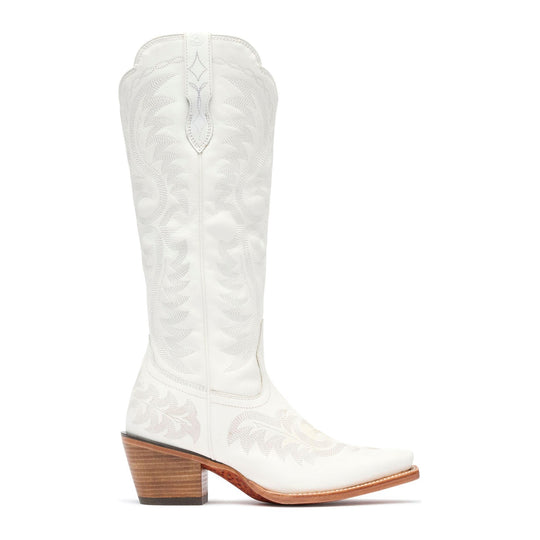Durango Women's Crush 16" Snip Toe Tall Western Boot - Porcelain White - DRD0512 - Side Profile - Overlook Boots