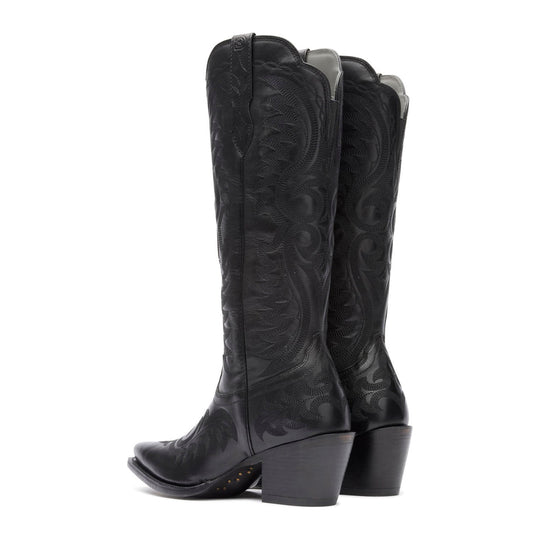 Durango Women's Crush 16" Snip Toe Tall Western Boot - Polished Black Onyx - DRD0513 - Back View - Overlook Boots