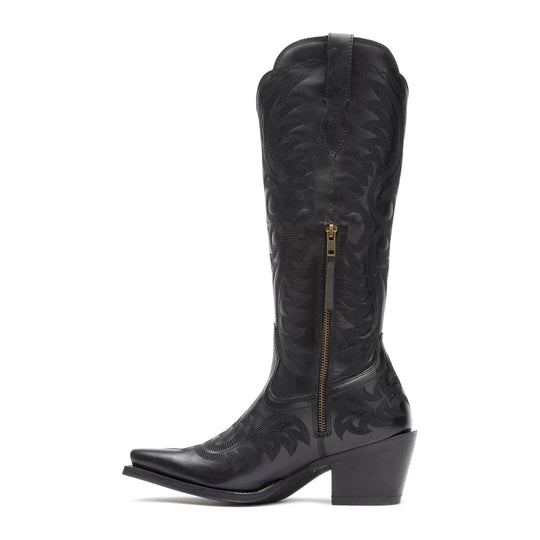 Durango Women's Crush 16" Snip Toe Tall Western Boot - Polished Black Onyx - DRD0513 - Inside Profile - Overlook Boots