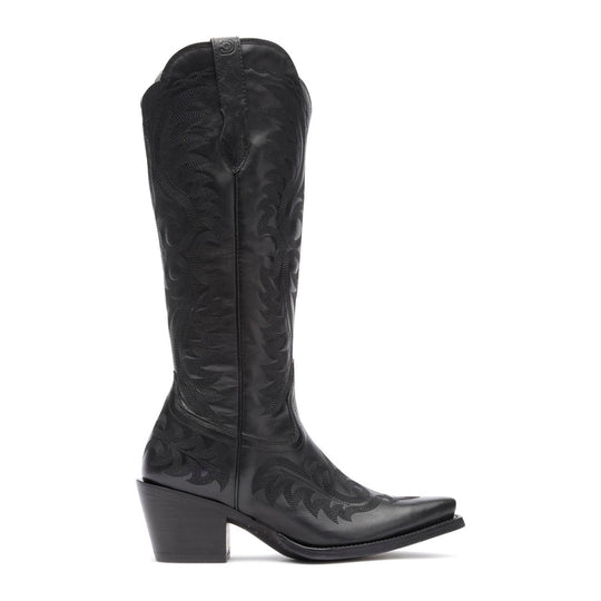 Durango Women's Crush 16" Snip Toe Tall Western Boot - Polished Black Onyx - DRD0513 - Side Profile - Overlook Boots