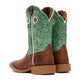 Durango Women's Shyloh 10" Square Toe Western Boot - Mocha/Jade Green - DRD0515 - Back View - Overlook Boots