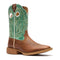 Durango Women's Shyloh 10" Square Toe Western Boot - Mocha/Jade Green - DRD0515 - Front Angle - Overlook Boots