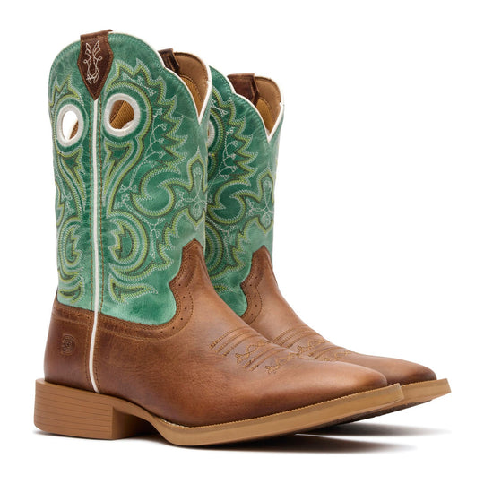 Durango Women's Shyloh 10" Square Toe Western Boot - Mocha/Jade Green - DRD0515 - Pair - Overlook Boots