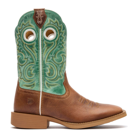 Durango Women's Shyloh 10" Square Toe Western Boot - Mocha/Jade Green - DRD0515 - Side Profile - Overlook Boots