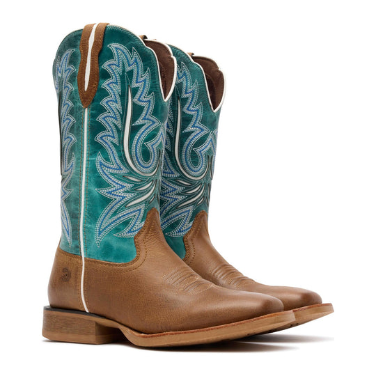 Durango Women's Lady Rebel Pro 12" Square Toe Western Boot - Gingersnap/Ocean Blue - DRD0517 - Pair - Overlook Boots