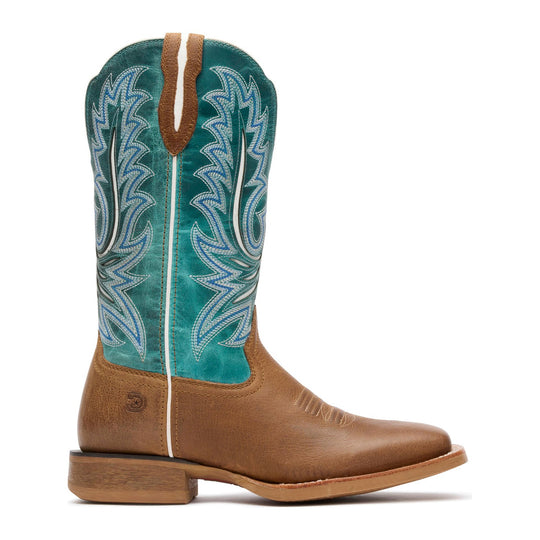 Durango Women's Lady Rebel Pro 12" Square Toe Western Boot - Gingersnap/Ocean Blue - DRD0517 - Side Profile - Overlook Boots