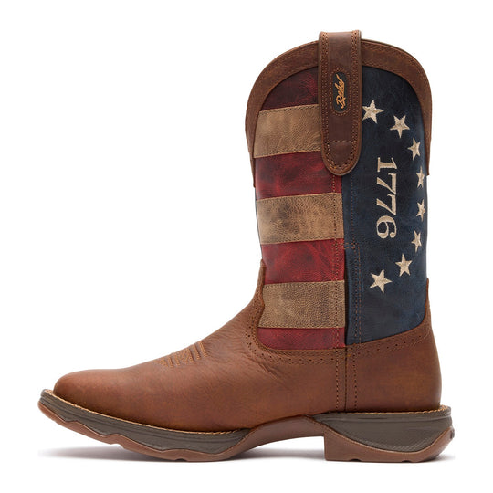 Durango Women's Lady Rebel America 250 Flag 10" Square Toe Western Boot - Filly Brown - DRD0520 - Inside Profile - Overlook Boots