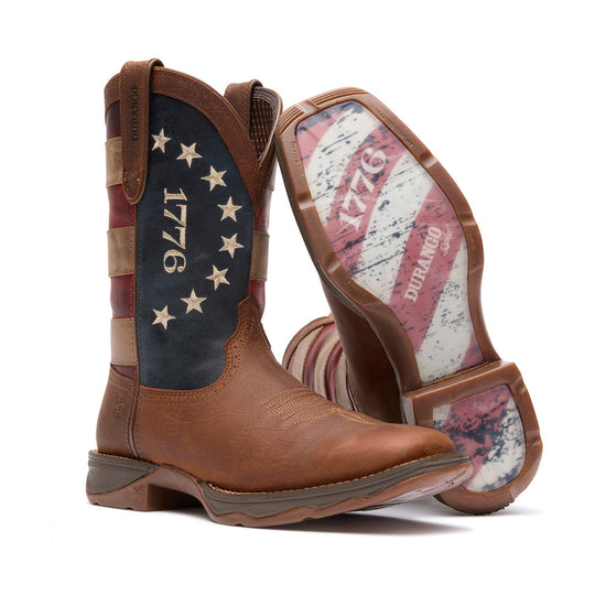 Durango Women's Lady Rebel America 250 Flag 10" Square Toe Western Boot - Filly Brown - DRD0520 - Outsole - Overlook Boots