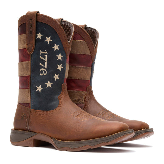 Durango Women's Lady Rebel America 250 Flag 10" Square Toe Western Boot - Filly Brown - DRD0520 - Pair - Overlook Boots