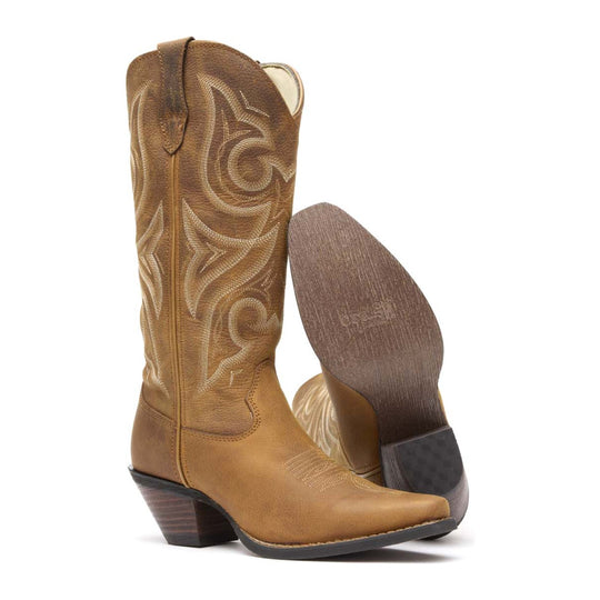 Durango Women's Crush Jealousy 13" Snip Toe Western Boot - Tan - RD3514 - Outsole - Overlook Boots