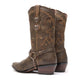 Durango Women's Crush Heartbreaker 11" J Toe Western Boot - Brown - RD4155 - Back View - Overlook Boots