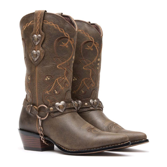 Durango Women's Crush Heartbreaker 11" J Toe Western Boot - Brown - RD4155 - Pair - Overlook Boots