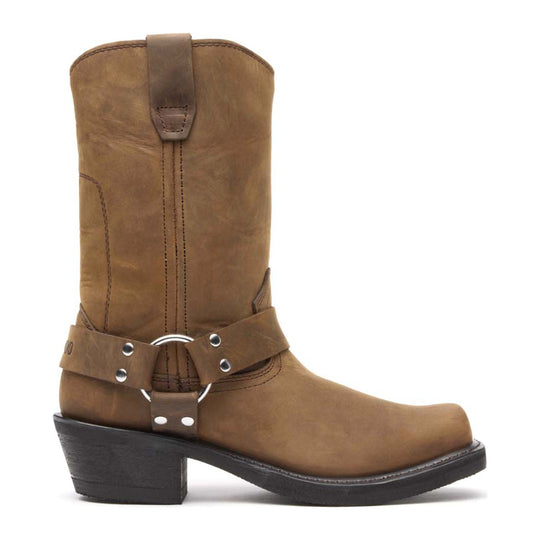 Durango Women's Harness 10" Snoot Toe Western Boot - Distressed Brown - RD594 - Side Profile - Overlook Boots