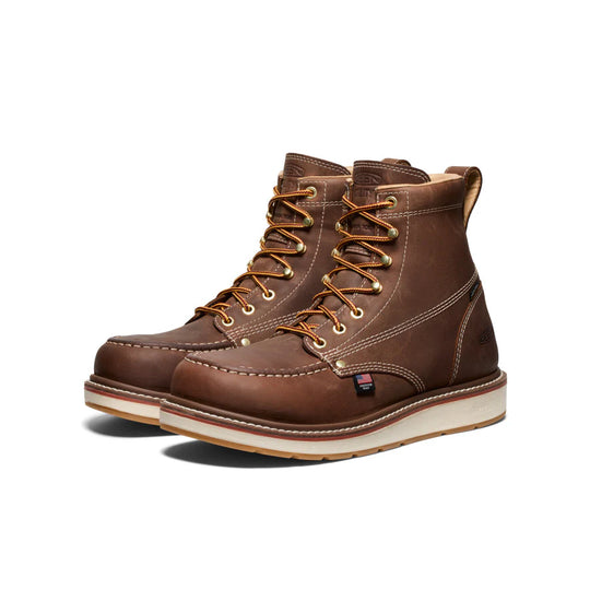 Keen Men's Liberty 6" Carbon Toe Waterproof Work Boot- Chestnut- 1030604 - Overlook Boots