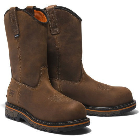 Timberland Pro Men's True Grit Pull On Composite Toe Waterproof Work Boot- TB1A5WZB214 7.0 / Medium / Brown - Overlook Boots