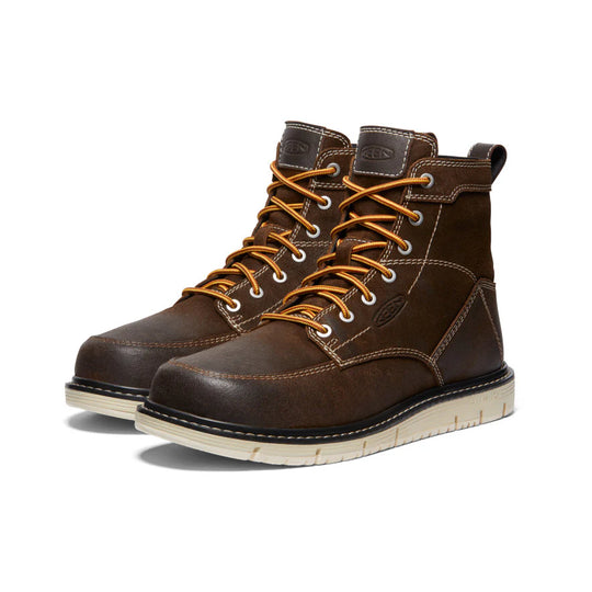 Keen Men's San Jose 6" Soft Toe Slip Resistant Work Boot- Coffee- 1027119 - Overlook Boots