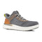 Florsheim Men's Fleet Work Composite Toe Static Dissipative Elastic Work Sneaker - Gray and Brown - FS2780 - Front Angle - Overlook Boots