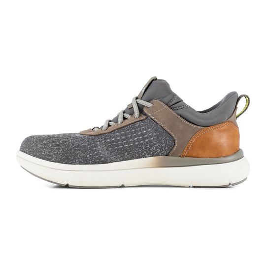 Florsheim Men's Fleet Work Composite Toe Static Dissipative Elastic Work Sneaker - Gray and Brown - FS2780 - Inside Profile - Overlook Boots