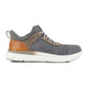Florsheim Men's Fleet Work Composite Toe Static Dissipative Elastic Work Sneaker - Gray and Brown - FS2780 - Side Profile - Overlook Boots